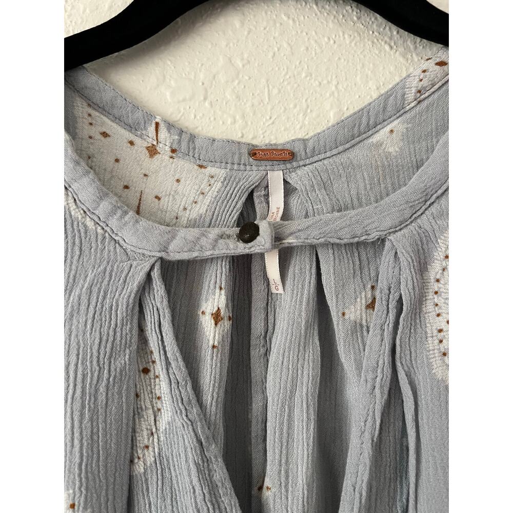 Free People Key Hole Gauze Swing Tank Tunic Size Large - Picture 2 of 5